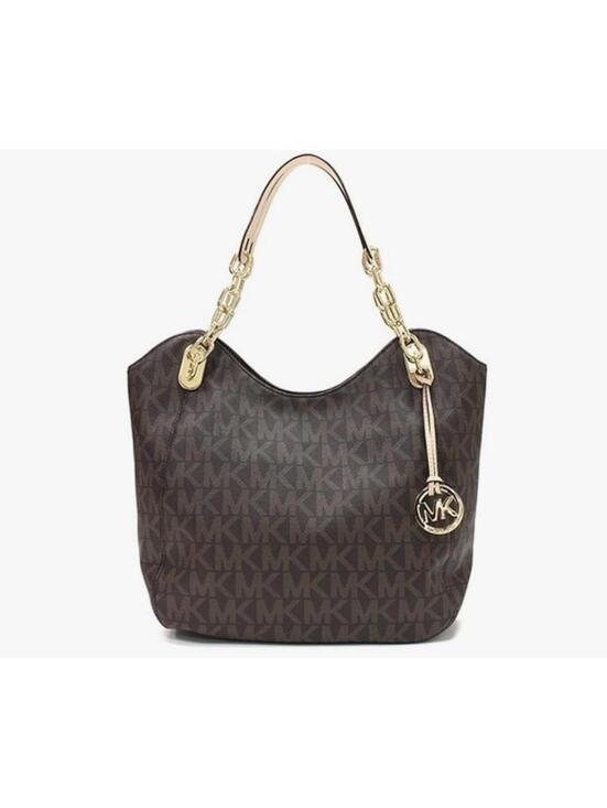 Michael Kors Handbags - 💥SOLD OUT💥Michael Kors Lilly Brown Signature Chain Tote Shoulder Bag